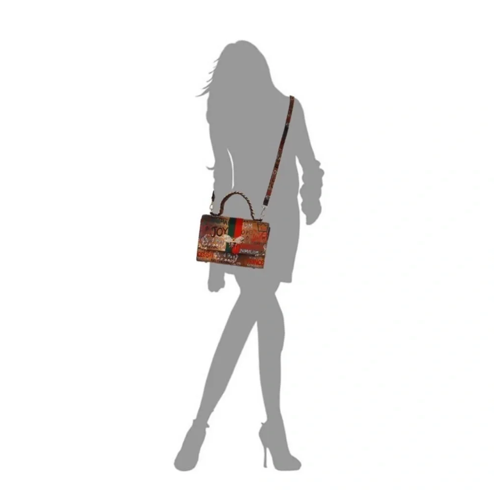 Alba Queen Bee Graffiti Bag Multi NWOT  Trendy Multi Graffiti Queen